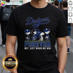 Alt Text: Cute Snoopy and Friends X Los Angeles Dodgers t-shirt for baseball lovers, celebrating fandom beyond just winning.