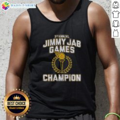 Champion Tank Top from the 7th Annual Jimmy Jab Games, showcasing vibrant colors and sporty design for fans.