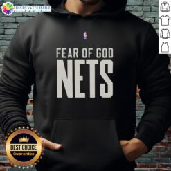 Alt Text: Fear of God Brooklyn Nets hoodie featuring NBA logo, stylish design perfect for fans and streetwear enthusiasts.