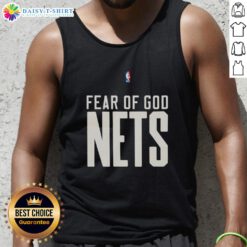Good Brooklyn Nets NBA Fear of God tank top featuring logo and sleek design for stylish basketball fans.