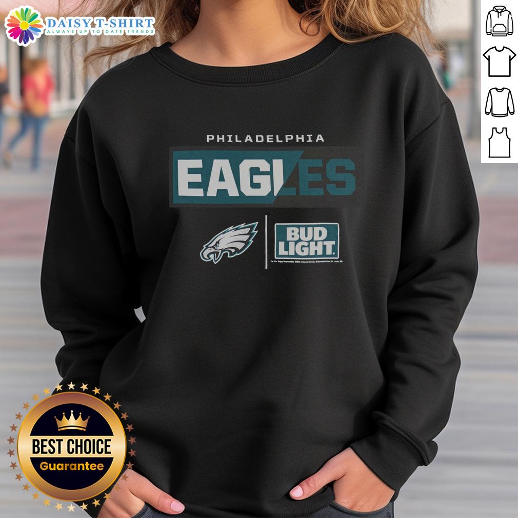Good Bud Light Philadelphia Eagles team sweatshirt in green, featuring the Eagles logo and a cozy design for fans.