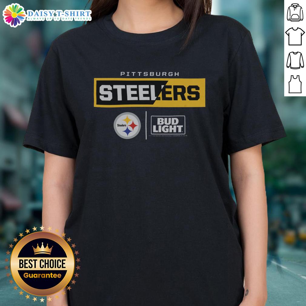 Good Bud Light Pittsburgh Steelers team ladies tee featuring stylish design and vibrant colors for female fans.