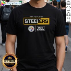 Good Bud Light Pittsburgh Steelers Team T-Shirt featuring team logo and vibrant colors for fans and game day wear.