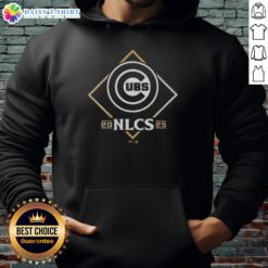 Chicago Cubs NLCS 2025 Champions locker room hoodie, celebrating National League Division Series victory.