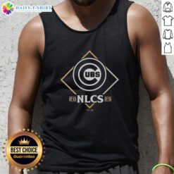 Chicago Cubs NLCS 2025 Champions locker room tank top celebrating National League Division Series victory.