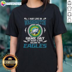 Philadelphia Eagles ladies tee showcasing team spirit, perfect for game day in Washington.
