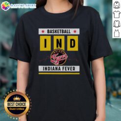 Alt Text: Good Indiana Fever Basketball Skyline Ladies Tee featuring vibrant team colors and stylish design for fans.