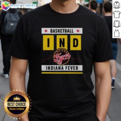 Good Indiana Fever Basketball Skyline T-Shirt featuring vibrant team colors and a stylish skyline design.