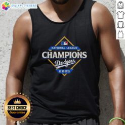 Los Angeles Dodgers 2025 National League Champions diamond logo tank top showcasing team pride and style.