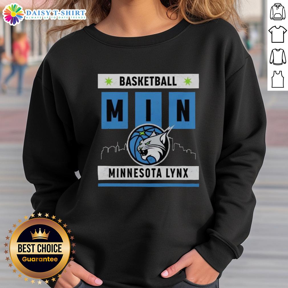 Good Minnesota Lynx basketball skyline sweatshirt featuring team colors and logo, perfect for fans.