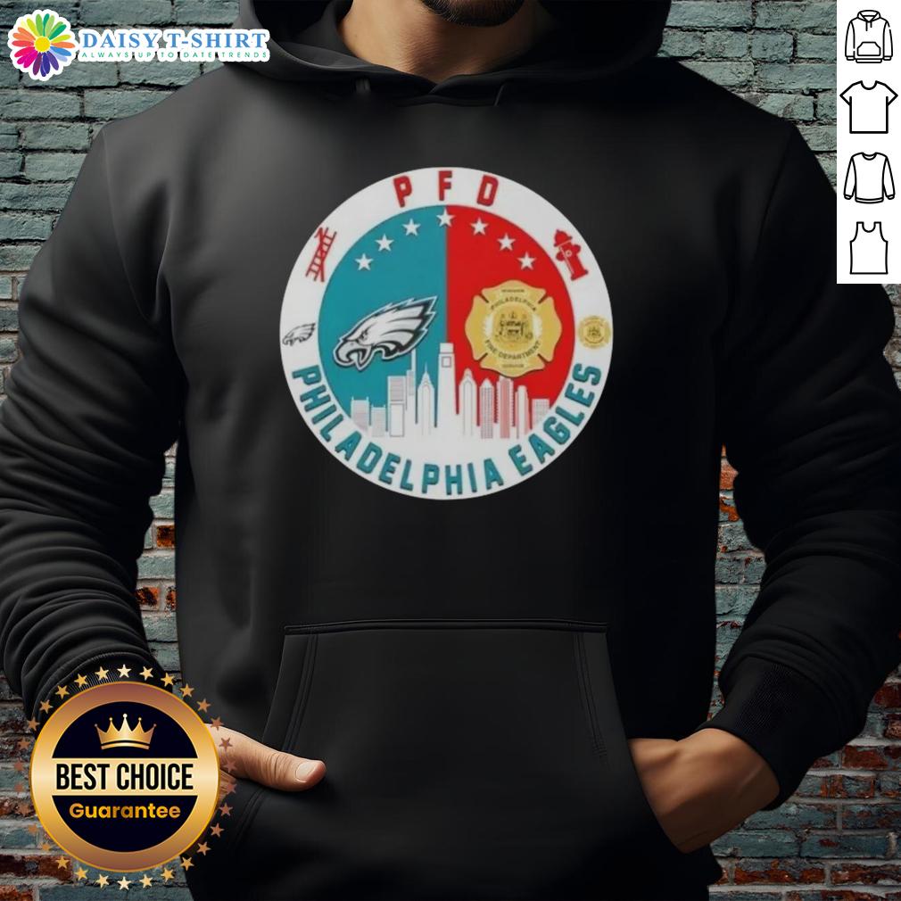 Good PFD Philadelphia Eagles Football Skyline Hoodie featuring vibrant team colors and iconic city skyline design.