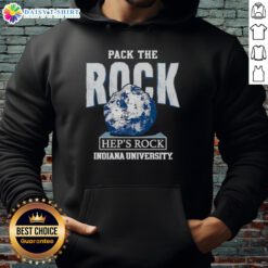Alt Text: Good Pack The Rock Indiana Hoosiers hoodie featuring vibrant colors and logo, perfect for fans and game day wear.