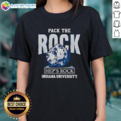 Good Pack The Rock Indiana Hoosiers Ladies Tee shirt featuring vibrant team colors and logo, perfect for fans.