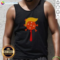 Good The Deadliest Virus Is Ignorance Trump Virus tank top design featuring bold text and vibrant colors.