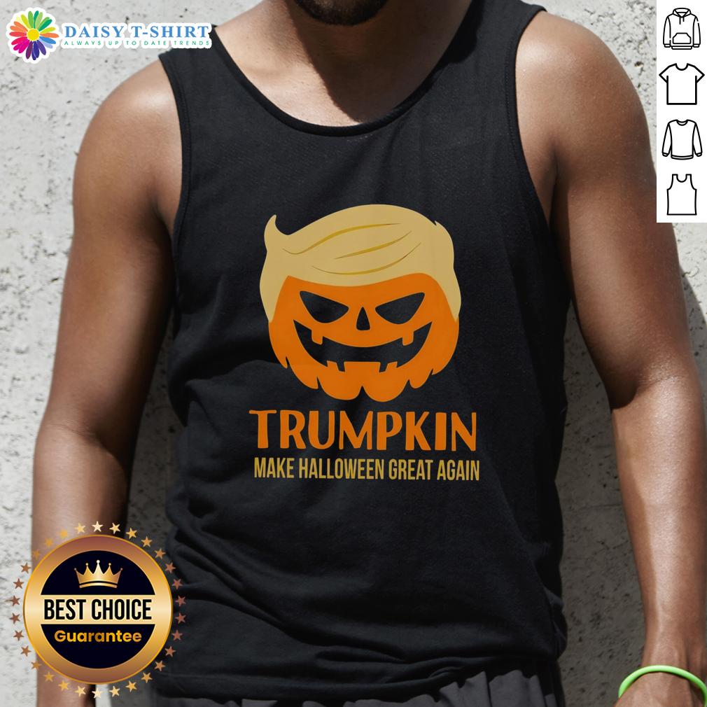 Good Trumpkin Make Halloween Great Again MAGA tank top featuring a festive pumpkin design for Halloween celebrations.