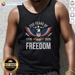 Alt Text: Stylish tank top featuring the Hot Americas Semi-Quincentennial 250th Anniversary Eagle design for 2026.