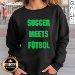 Hot FIFA World Cup 2026 Soccer Meets Futbol Sweatshirt featuring vibrant colors and stylish design for fans.