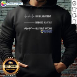 Stylish Hot Heartbeat Watching Los Angeles Rams Hoodie for fans, featuring the team's logo and vibrant color design.