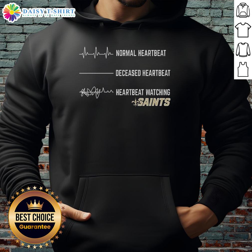 Stylish Hot Heartbeat Watching New Orleans Saints Hoodie, perfect for fans showcasing team spirit and comfort.