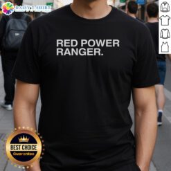 Alt Text: Hot Red Power Ranger Indiana Hoosiers T-Shirt featuring bold graphics, perfect for fans and collectors alike.