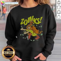 Vintage Scooby Doo and Shaggy Rogers Zoinks sweatshirt featuring colorful cartoon graphics and classic design.