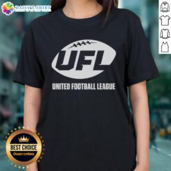 Hot UFL United Football League primary logo on a ladies tee, perfect for fans and casual wear.