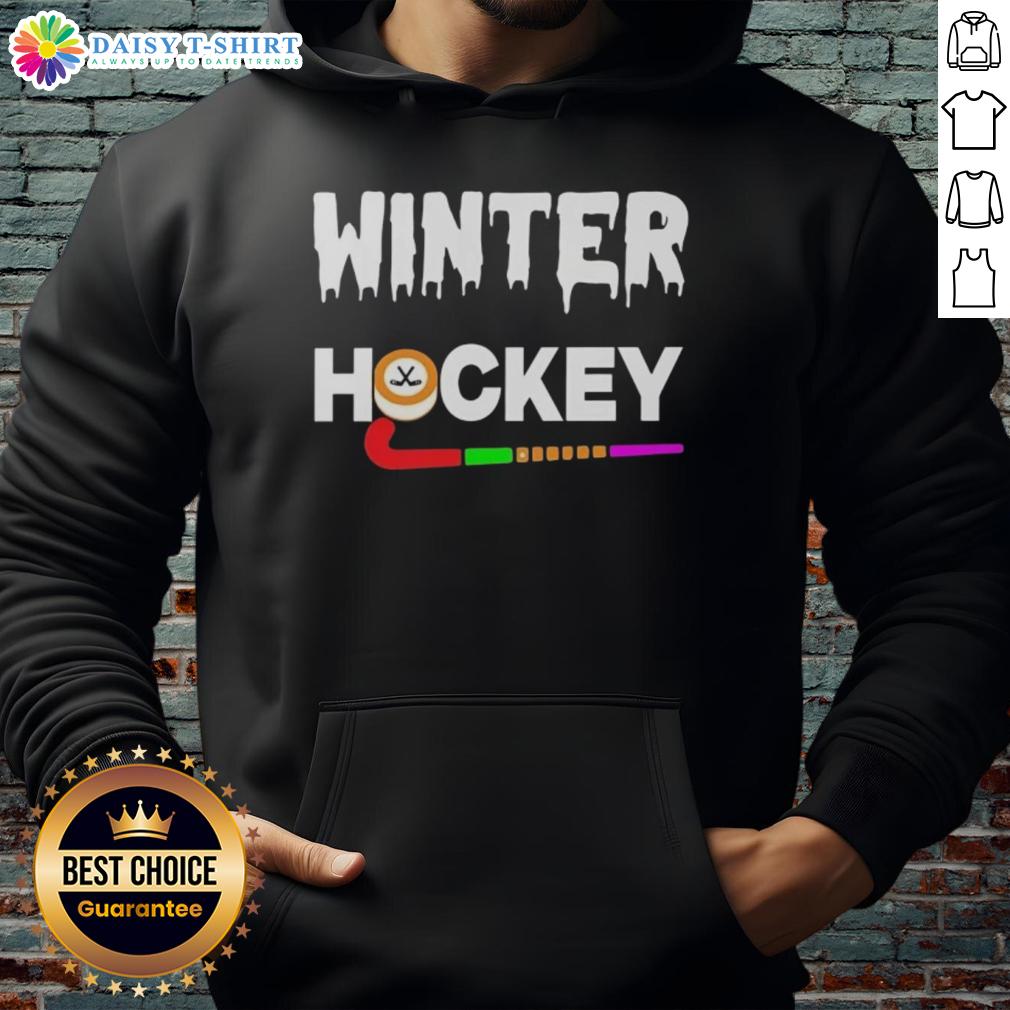 Stylish Hot Winter Hockey logo hoodie featuring a bold design, perfect for fans to stay warm during the hockey season.