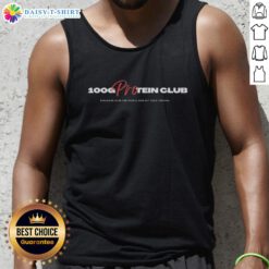 Nice 100G Protein Exclusive Club tank top design for fitness enthusiasts showcasing protein goals and lifestyle.