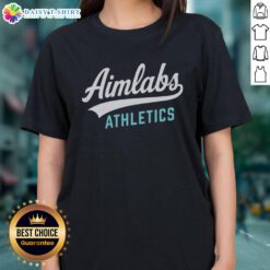 Nice Aimlabs Athletics logo on a stylish ladies tee, perfect for athletic wear and casual outings.
