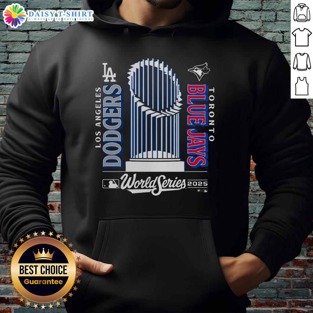 Alt Text: Nice Blue Jays 2025 World Series Match-Up Hoodie featuring vibrant team colors and logo, perfect for fans.
