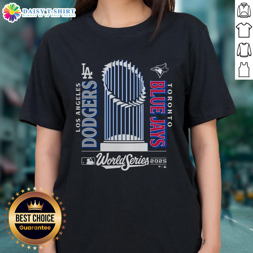 Nice Blue Jays 2025 World Series Match Up Ladies Tee featuring vibrant design and team colors for fans.