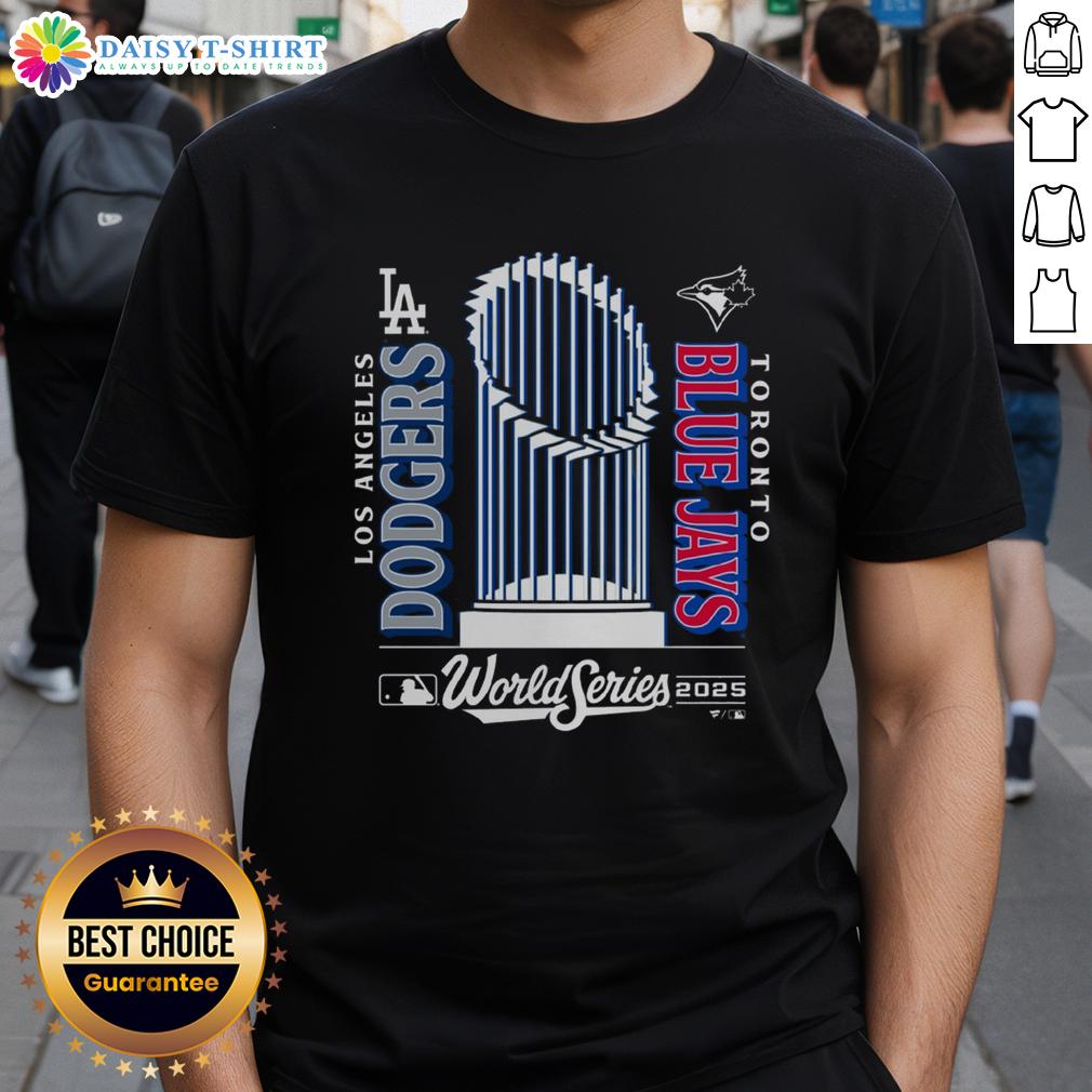 Nice Blue Jays 2025 World Series Match Up T-Shirt featuring vibrant team colors and logo for baseball fans.