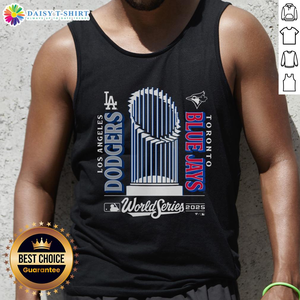 Stylish Nice Blue Jays 2025 World Series match-up tank top featuring vibrant colors and team logo.