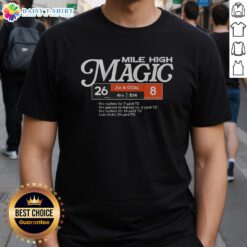 Alt Text: Nice Denver Broncos Football Mile High Magic T-Shirt featuring vibrant team colors and logo, perfect for fans.