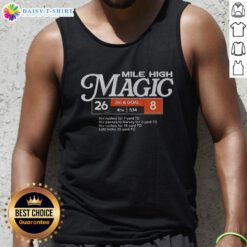 Stylish Denver Broncos football tank top featuring Mile High Magic design, perfect for game day or casual wear.