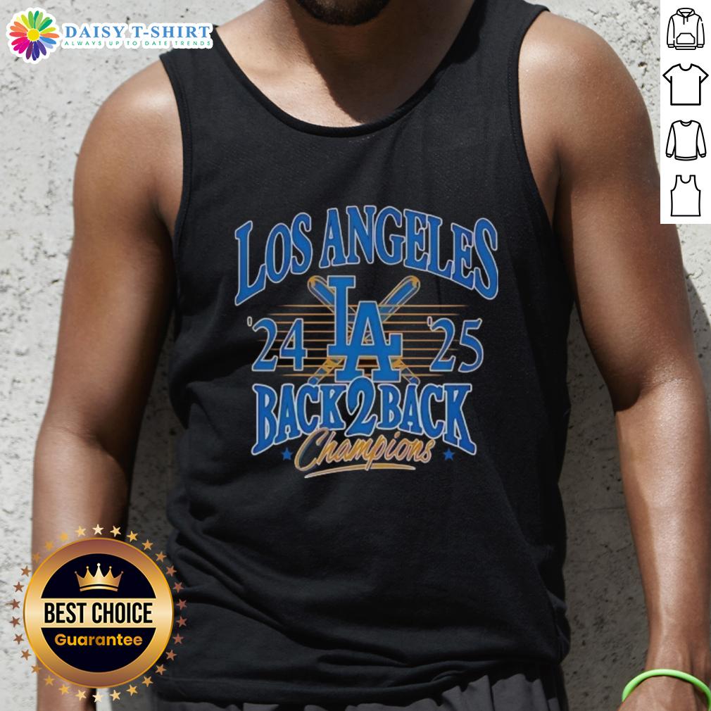 2025 National League Champions celebration baseball tank top featuring the Nice Dodgers logo and festive colors.