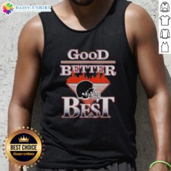 Chicago Bears NFL helmet tank top featuring 'Nice, Good, Better, Best' design for fans and sports enthusiasts.
