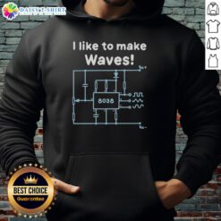Cozy Nice I Like to Make Waves Hoodie in ocean blue, perfect for beach lovers and casual outings.