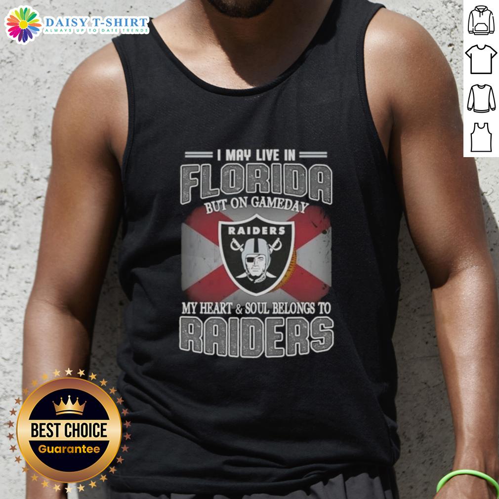 Stylish tank top featuring 'My Heart and Soul Belongs to Raiders' design, perfect for Florida game day fans.
