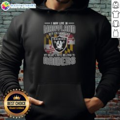 Person wearing a Raiders hoodie, showcasing team spirit in Maryland on game day, heart and soul dedicated to the Raiders.