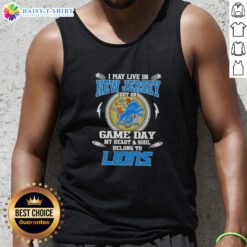 Detroit Lions tank top showcasing team pride, perfect for game day, ideal for fans in New Jersey and beyond.