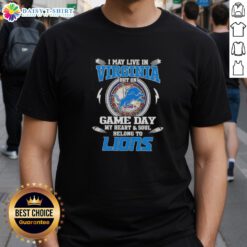 Detroit Lions T-shirt showcasing pride for the team, perfect for game day, even from Virginia.