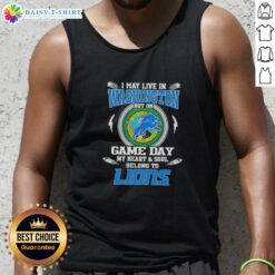 Detroit Lions tank top showcasing team spirit, perfect for game day, even for Washington residents.