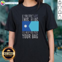 Funny 'Nice If You Don't Like This Flag' ladies tee design, perfect for expressing patriotism with humor.
