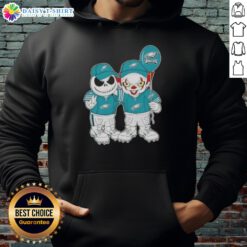 Jack Skellington and Clown It design on a Philadelphia Eagles Halloween hoodie for a spooky celebration.