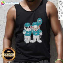 Jack Skellington and Clown It tank top for Philadelphia Eagles fans celebrating Halloween in style.