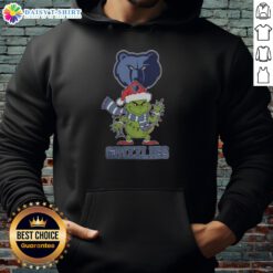 Memphis Grizzlies Christmas Grinch Santa Hat hoodie for holiday 2025, featuring festive colors and team logo.