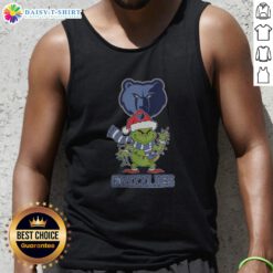 Nice Memphis Grizzlies Christmas Grinch Santa Hat holiday 2025 tank top featuring festive design and team colors.