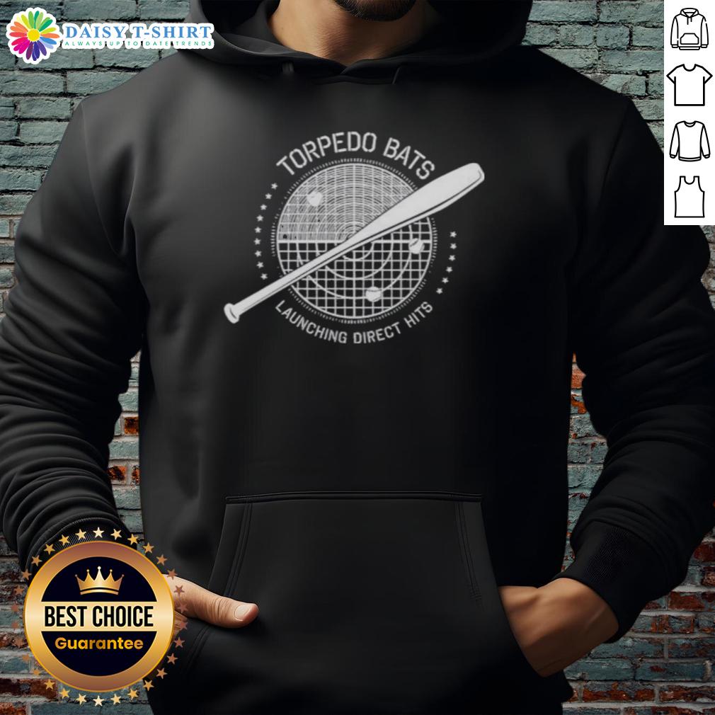 Nice Torpedo Bats launching direct hits in a baseball-themed hoodie, perfect for baseball fans and players.