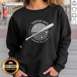 Alt Text: Nice Torpedo Bats launching direct hits in a baseball game on a stylish sweatshirt for baseball enthusiasts.